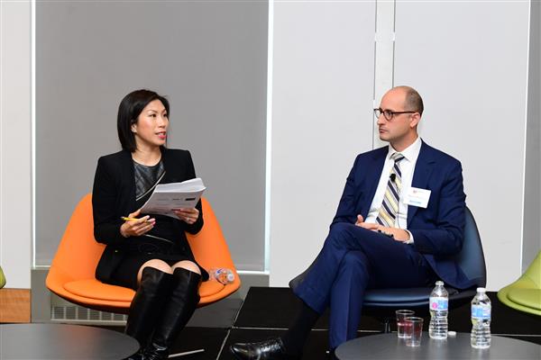 Joyce Lai og Noah Phillips ved Fordham Law Blockchain og Regulation Symposium