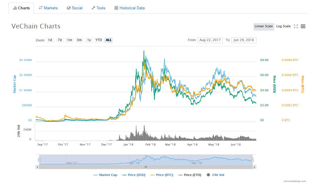 VeChain-diagram och status