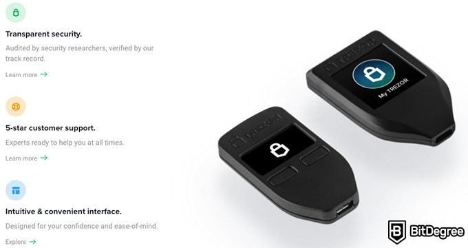 Beste EOS lommebok: Trezor Model T.