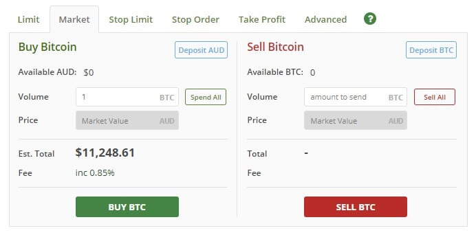 BTC Markets order