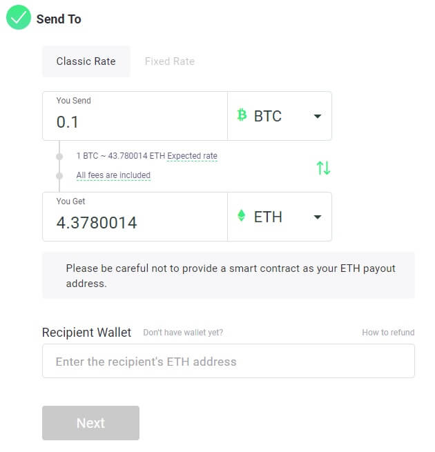 changenow swap crypto