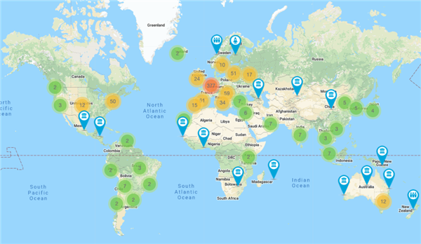 Zemljevid pobude Global Blockchain