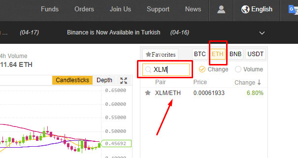 kako kupiti zvezdne lumene na binance