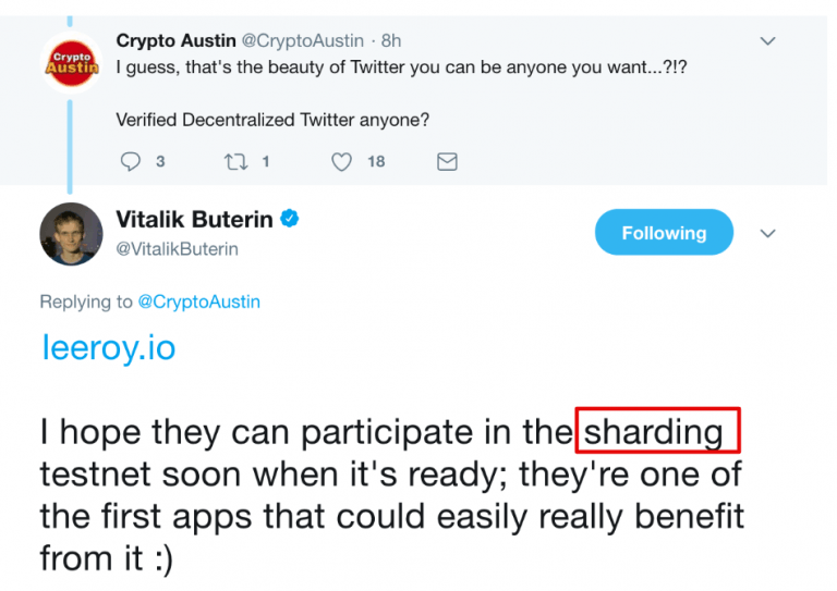 Twitter-innlegg fra Vitalik Buterin