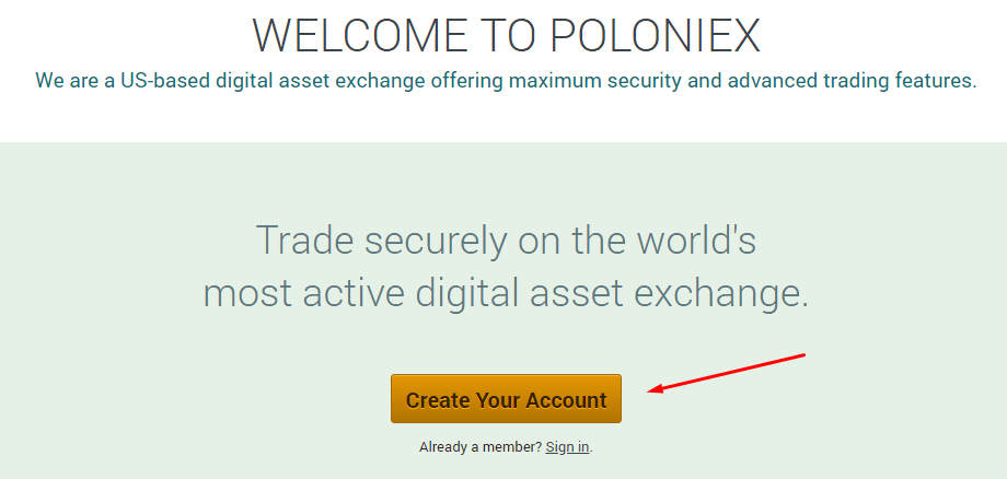 Poloniex Review Opprett kontoen din