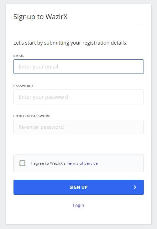 Wazirxov register